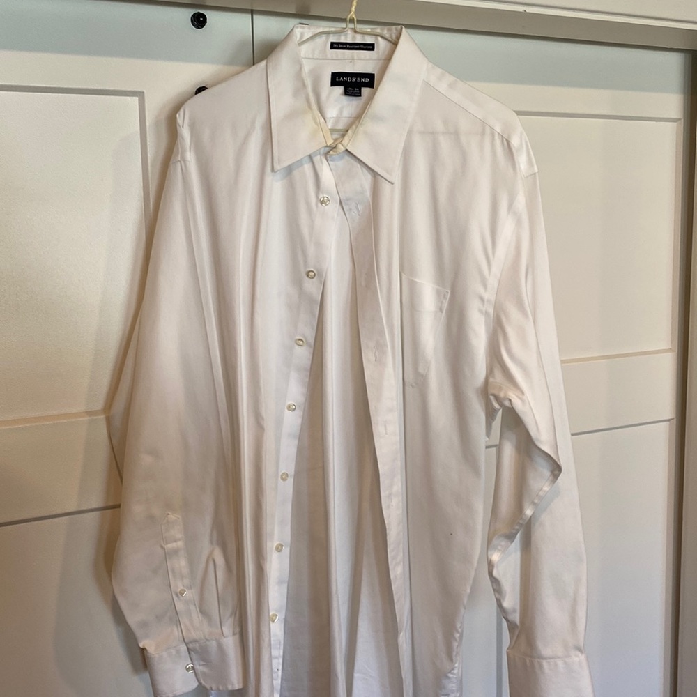 Land’s End non-iron pinpoint oxford 36” sleeves
